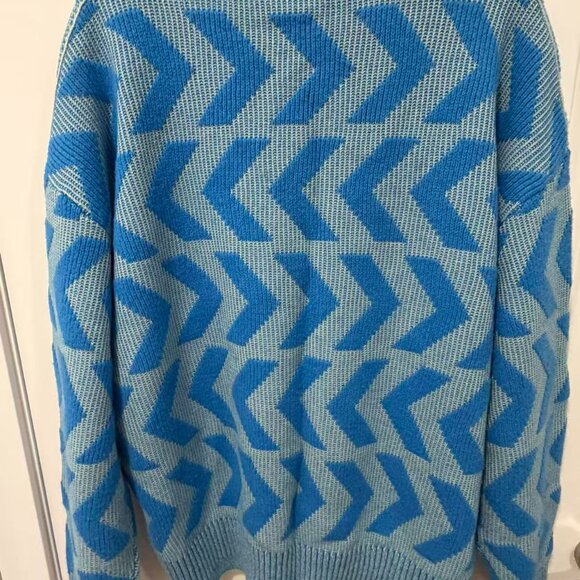 Acne Studios Blue Pattern Sweater - Picture 3 of 4